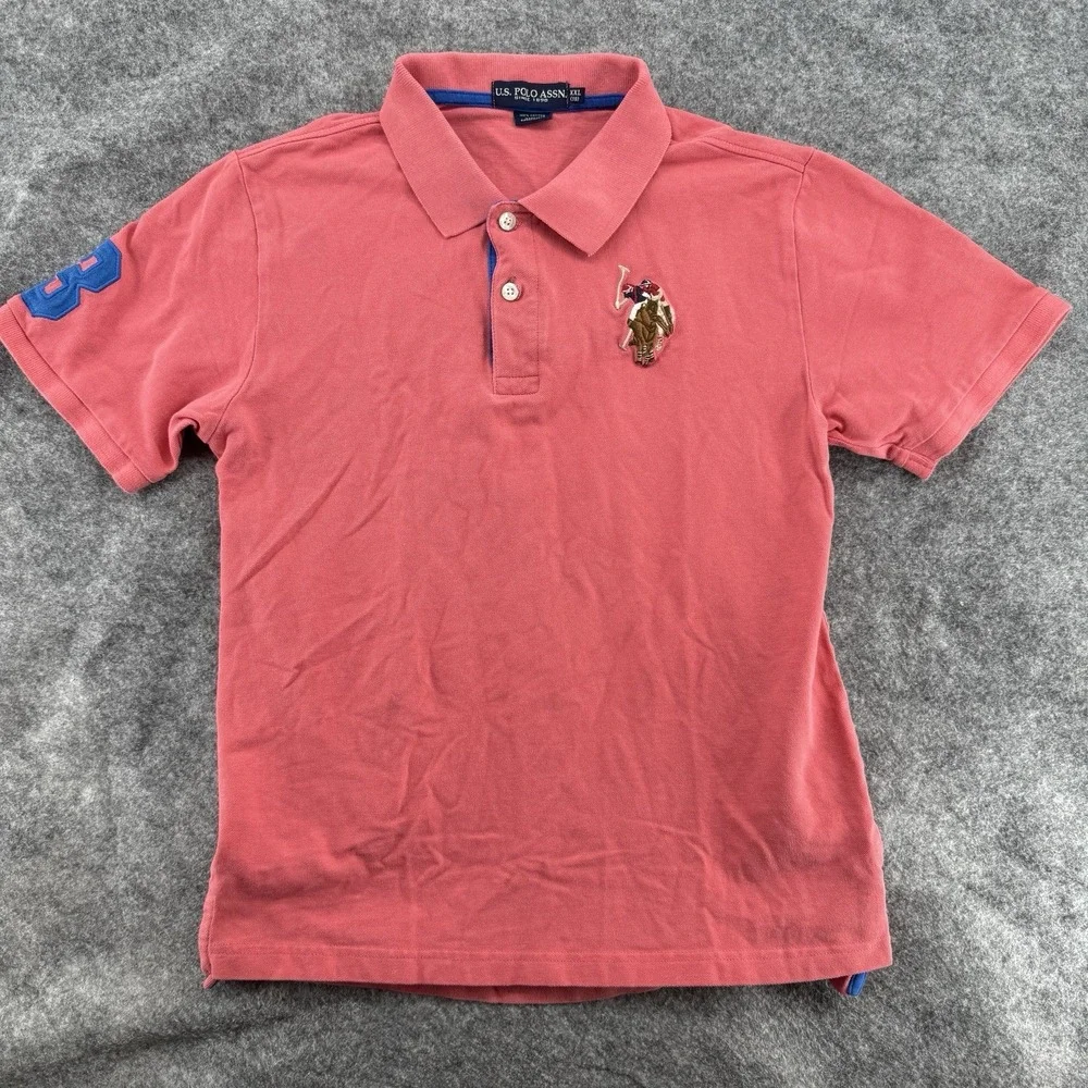 U.S. Polo Assn‎ Polo Shirt Kids XXL 16 Pink Short Sleeve Embroidered Logo